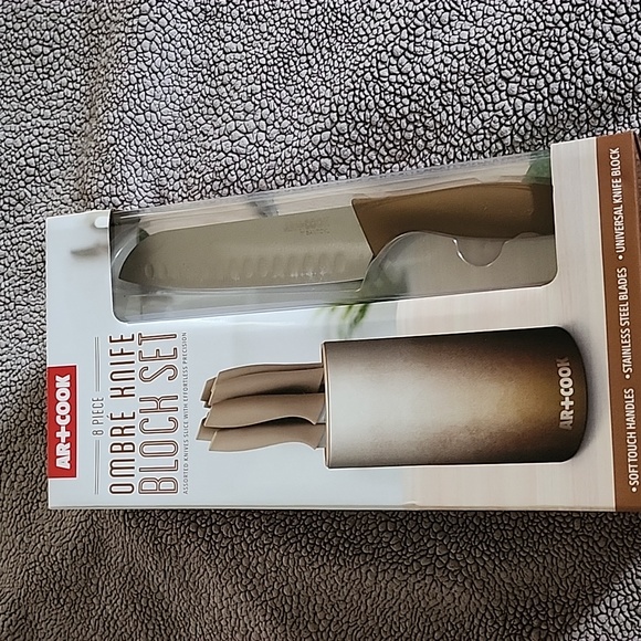 AR+COOK 8 Pieces Knife Block Set, Ombre - Picture 3 of 17